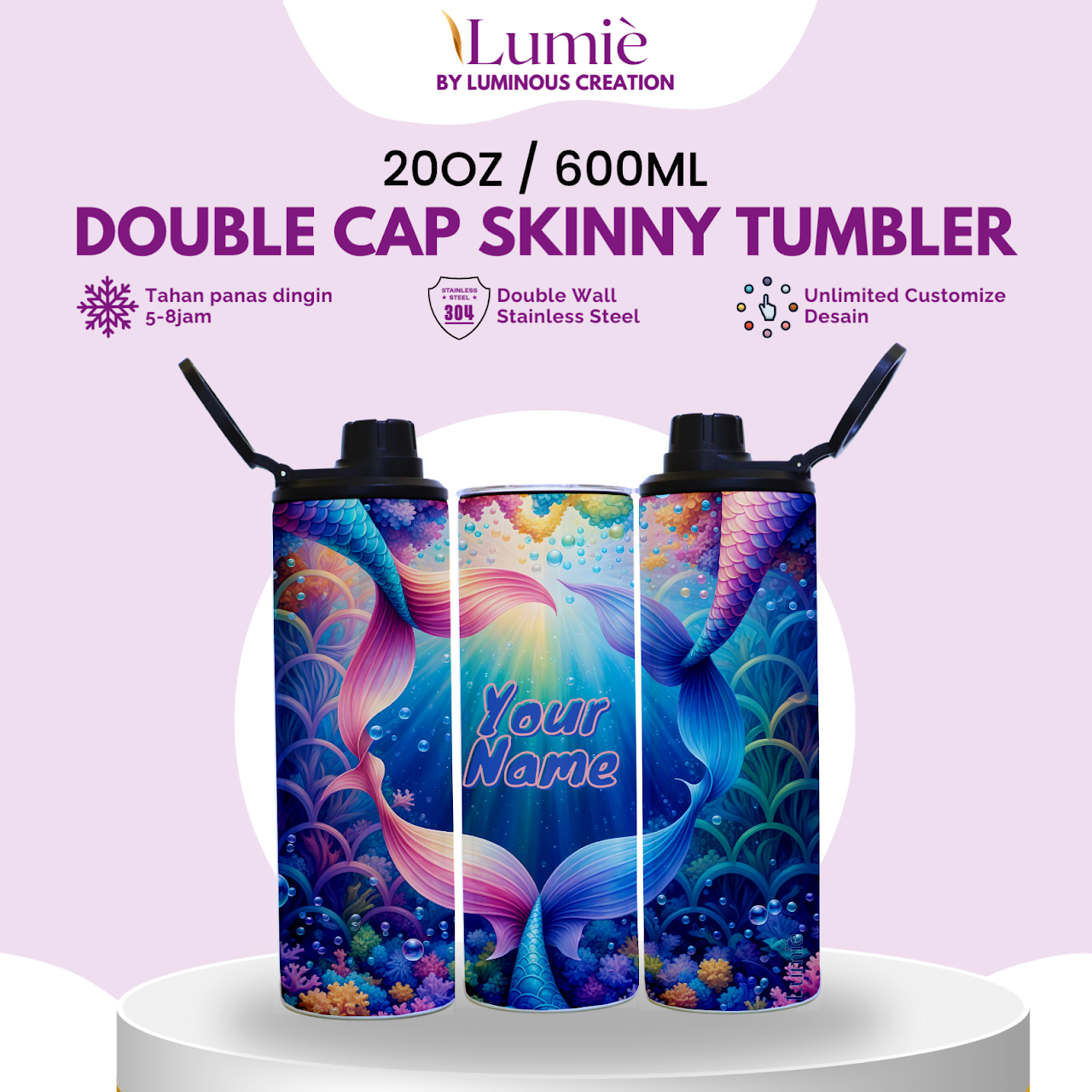 Skinny Double Cap Tumbler
