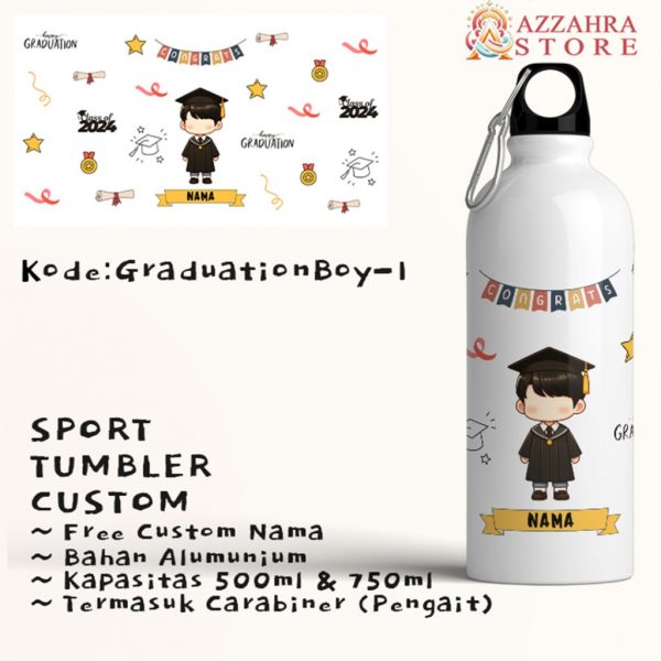 Tumbler Sport Custom Souvenir Free Nama Graduation Series - Image 2