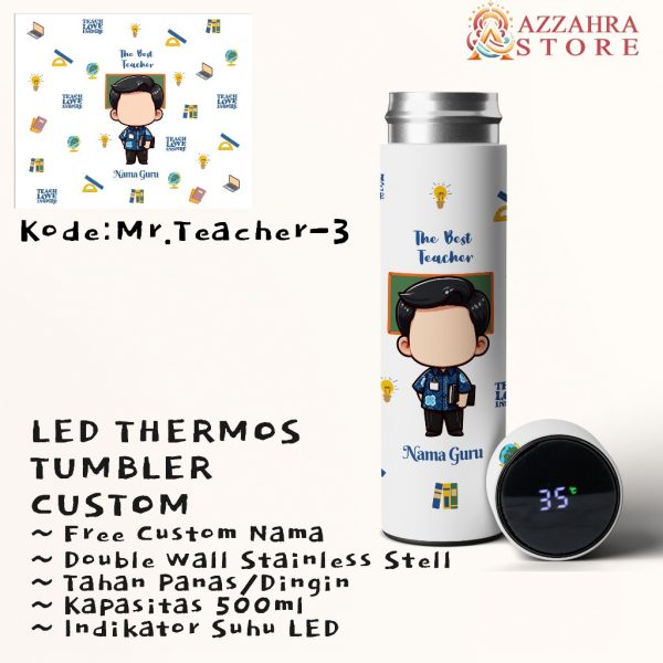 Tumbler Thermos LED Custom Souvenir Free Nama Teacher (Guru) Series - Image 8