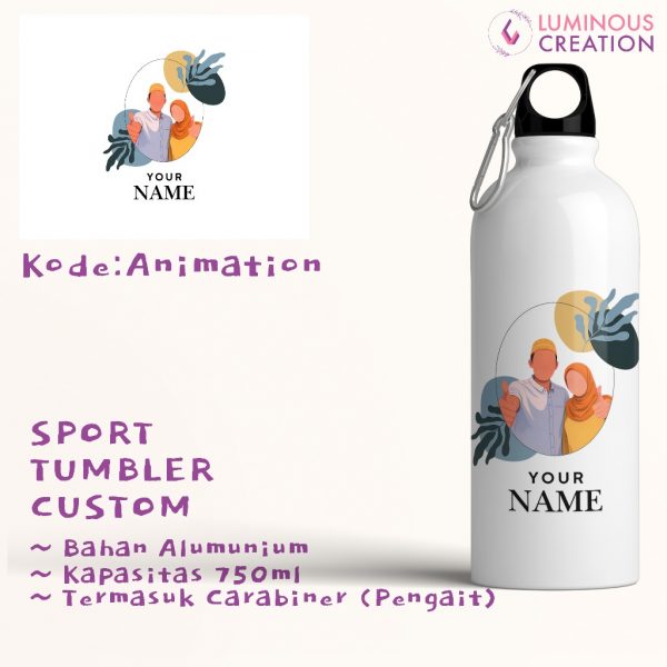Custom Desain Tumbler Animasi Foto Bisa Satuan Special Tumbler Sport, LED, Niagara