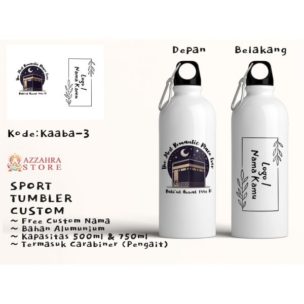Tumbler Sport Custom Thermos LED Souvenir Free Nama Ka'bah Series (Umrah Haji) - Image 4