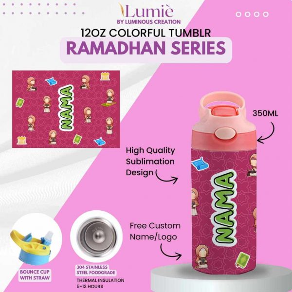 Lumiè Tumbler Anak Custom Ramadhan Series Free Tulis Nama 350ml - Image 13