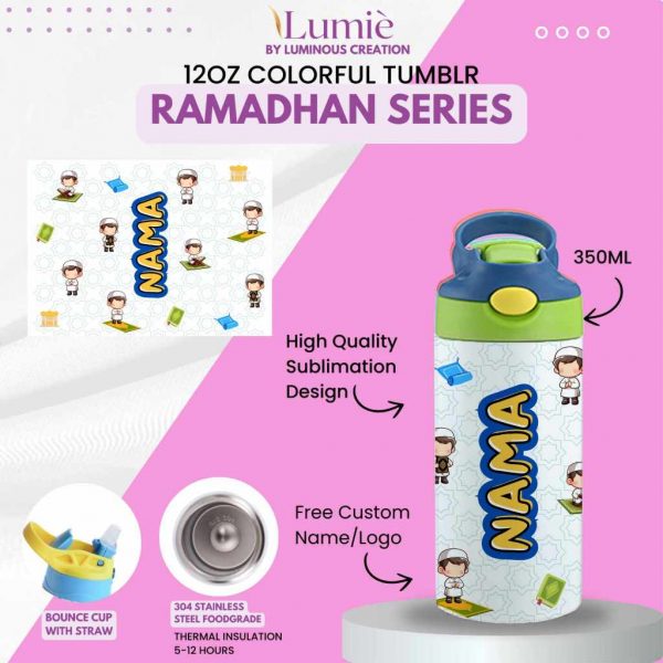 Lumiè Tumbler Anak Custom Ramadhan Series Free Tulis Nama 350ml - Image 12