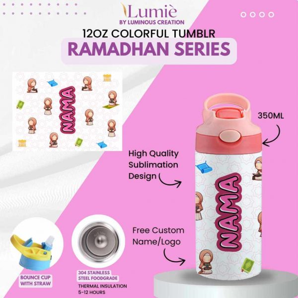 Lumiè Tumbler Anak Custom Ramadhan Series Free Tulis Nama 350ml - Image 11