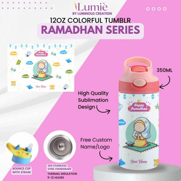 Lumiè Tumbler Anak Custom Ramadhan Series Free Tulis Nama 350ml - Image 7