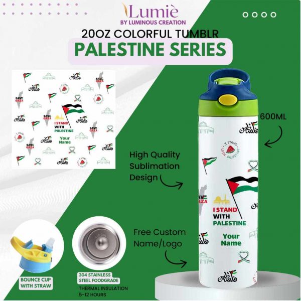 Lumiè Tumbler Anak Free Tulis Nama Custom Gift Sablon Souvenir + Box Special Palestine - Image 2