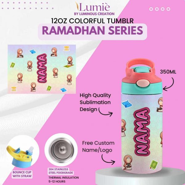 Lumiè Tumbler Anak Custom Ramadhan Series Free Tulis Nama 350ml - Image 6