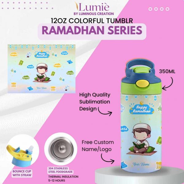 Lumiè Tumbler Anak Custom Ramadhan Series Free Tulis Nama 350ml - Image 4