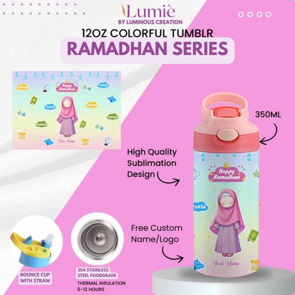 Lumiè Tumbler Anak Custom Ramadhan Series Free Tulis Nama 350ml - Image 5