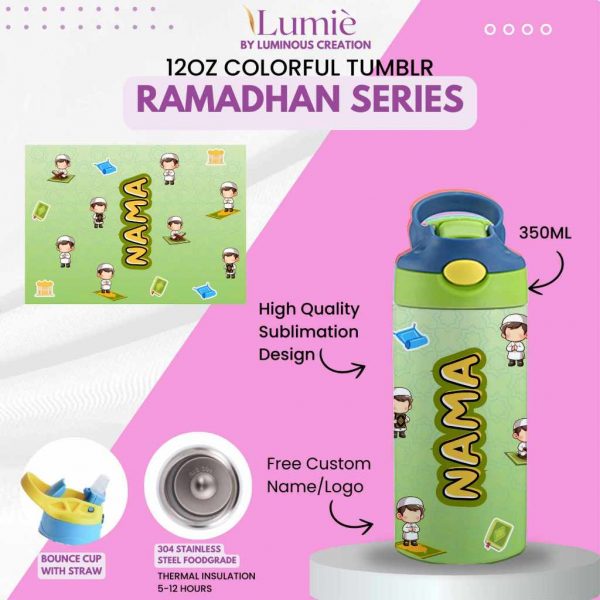 Lumiè Tumbler Anak Custom Ramadhan Series Free Tulis Nama 350ml - Image 2